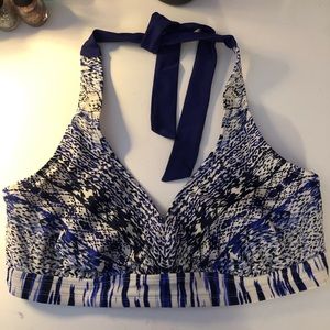 Athleta Black & Blue Triangle Bikini Swimsuit Top